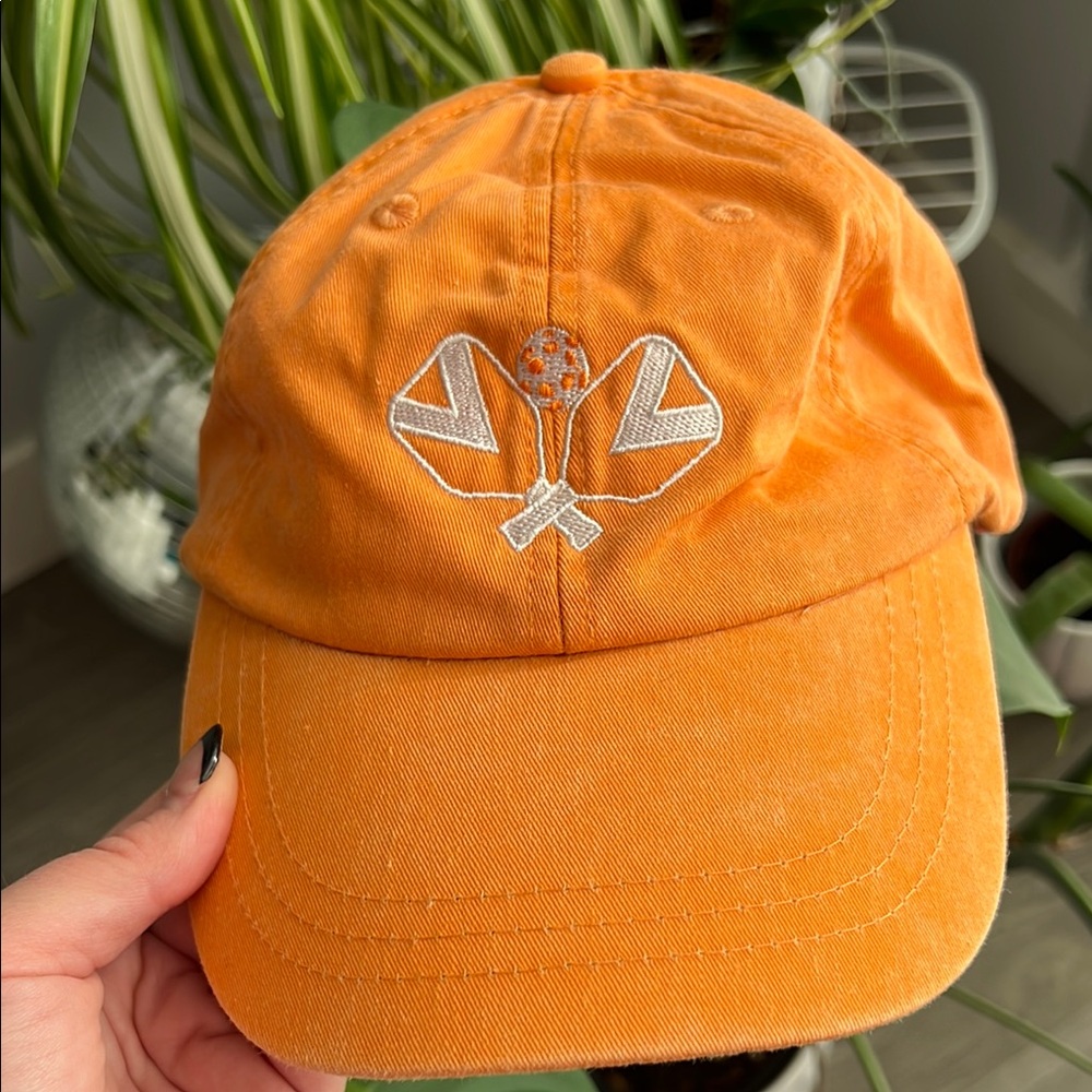 Vizzy Orange denim pickleball Cap